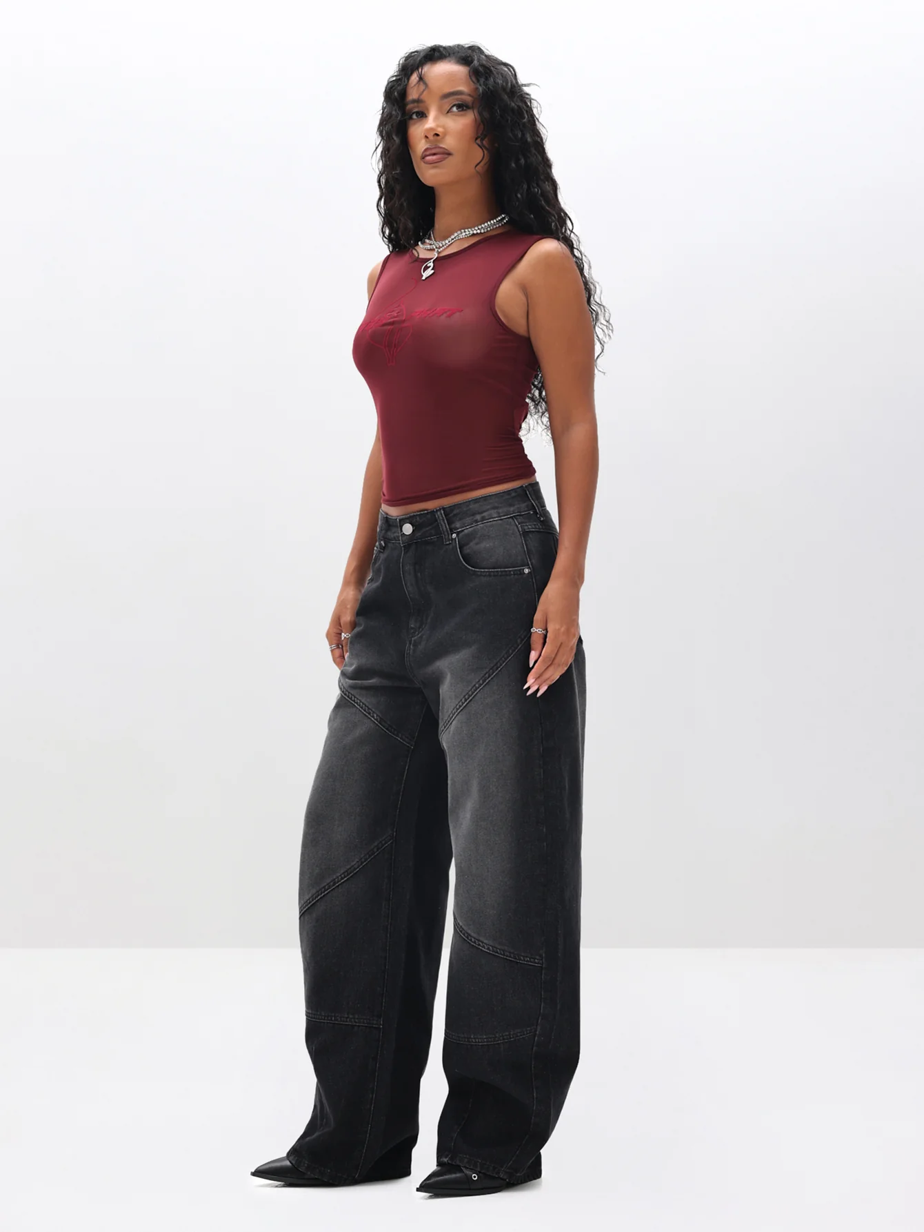 Sleeveless Sheer Mesh Top - Image 6