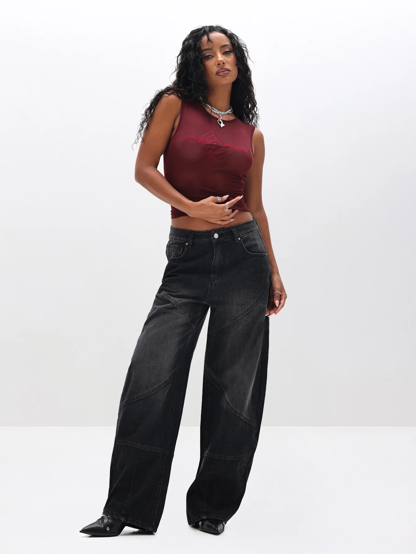 Sleeveless Sheer Mesh Top - Image 7