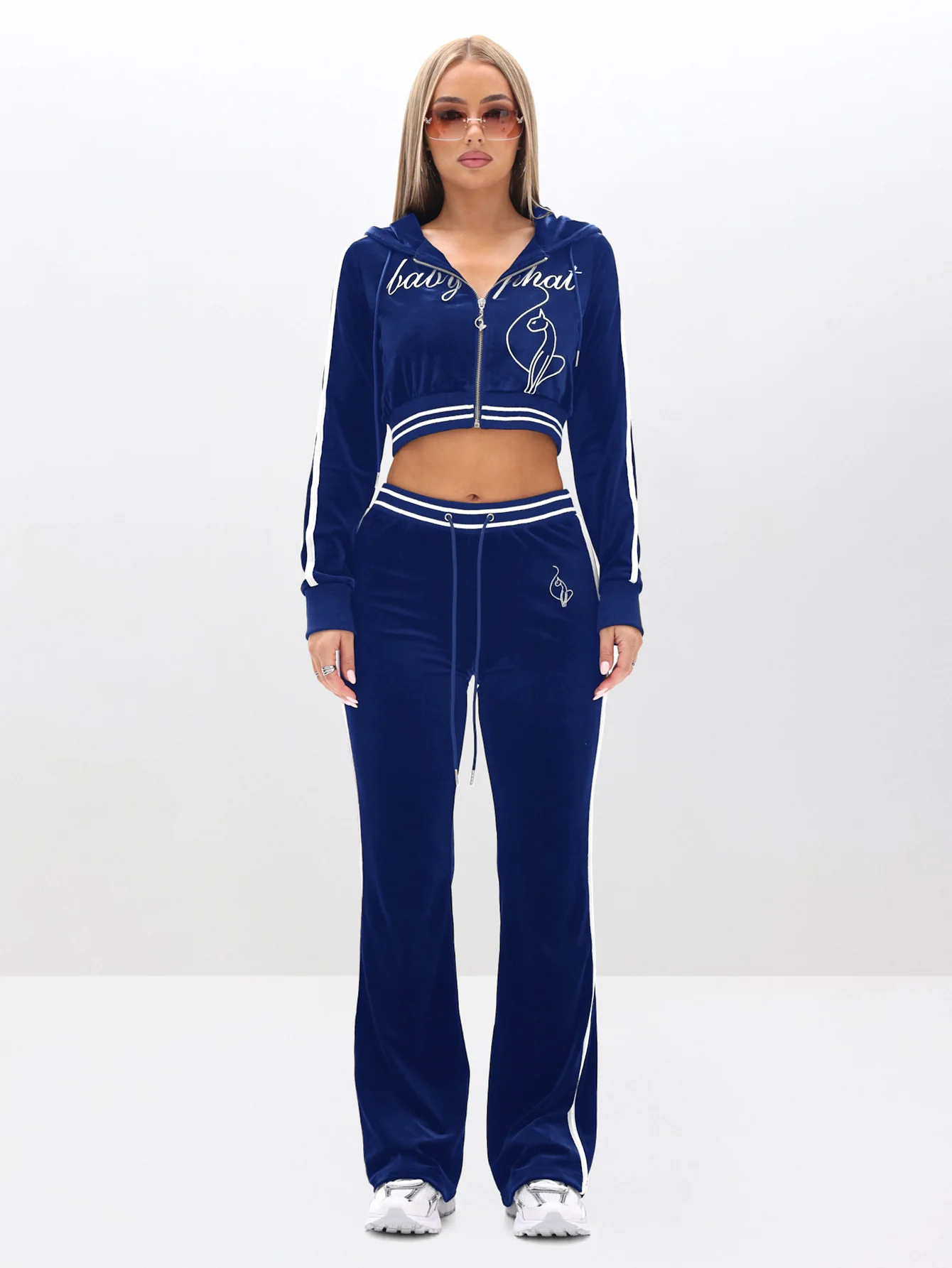 Slim Fit Velour Bootcut Pant