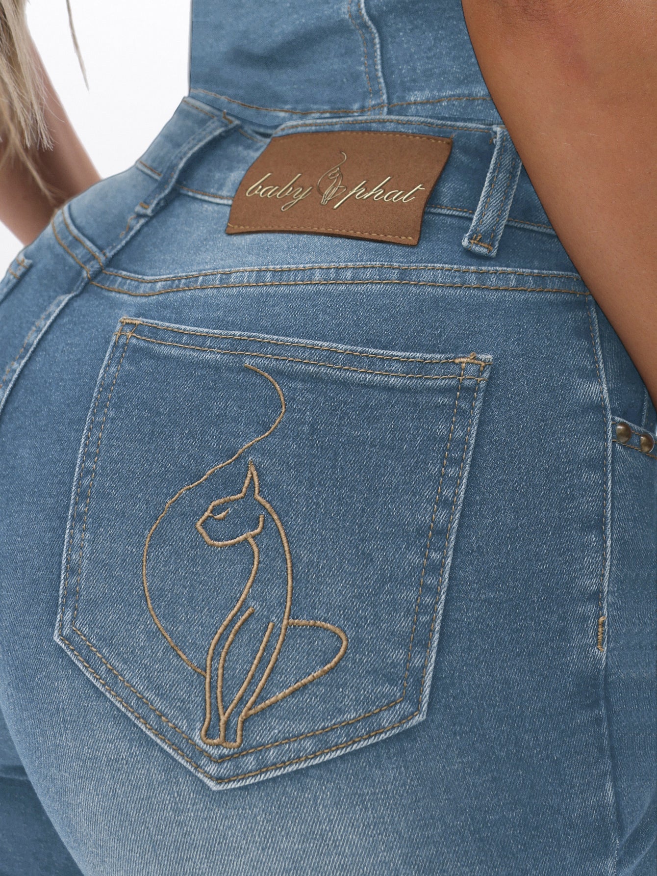 Stretch Denim Capri Jeans With Turn Up Hems - Image 5