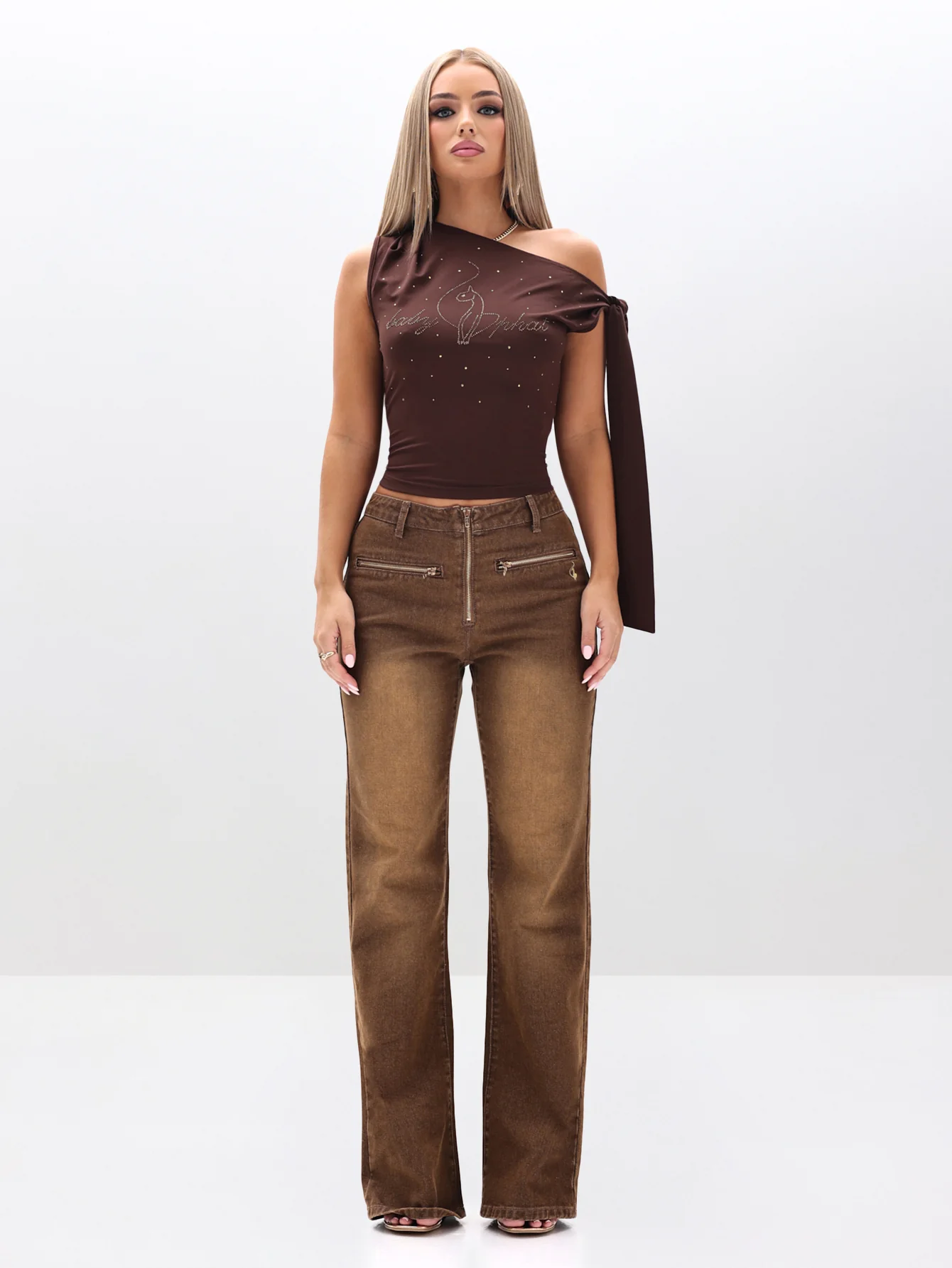 Tie Detail One Shoulder Top - Image 5
