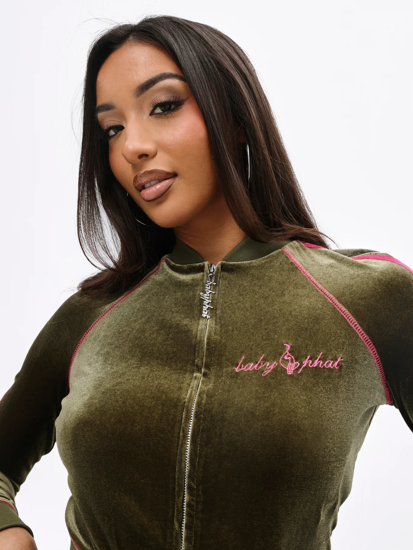 Retro Velour Zip Up Sweatshirt - Image 4