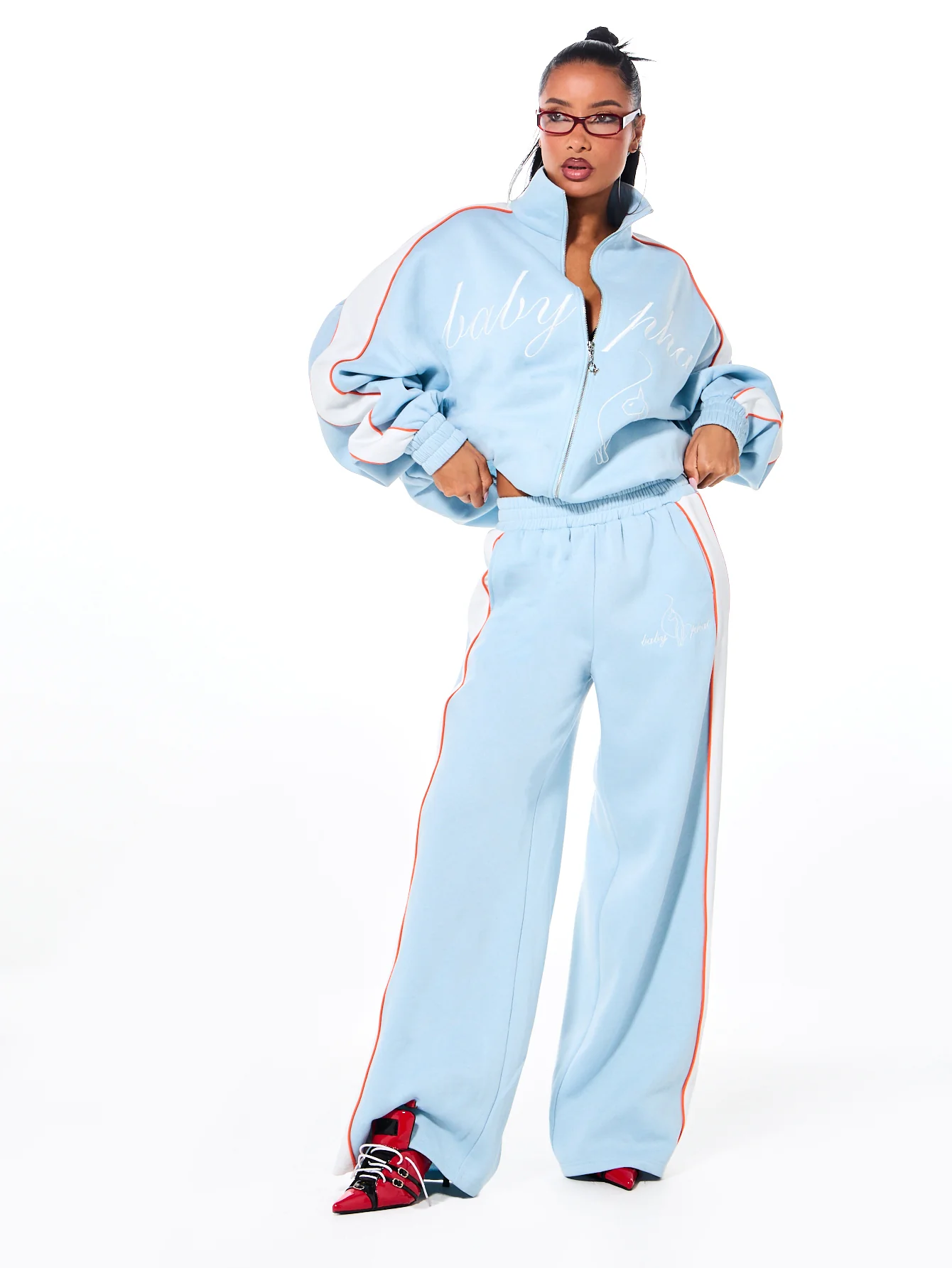Velour Sweatpant with Side Panel