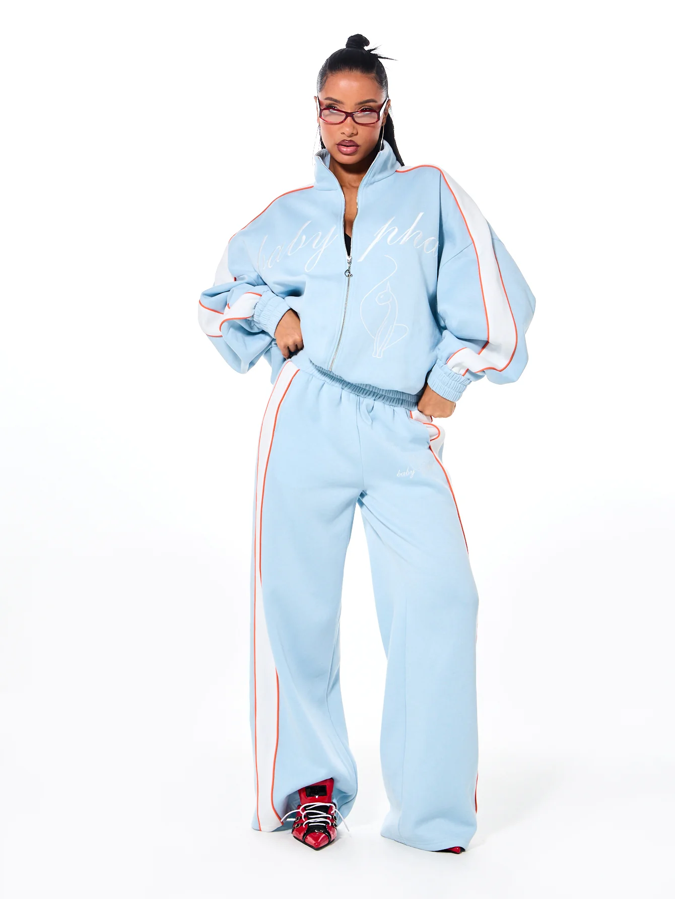 Velour Sweatpant with Side Panel - Image 5