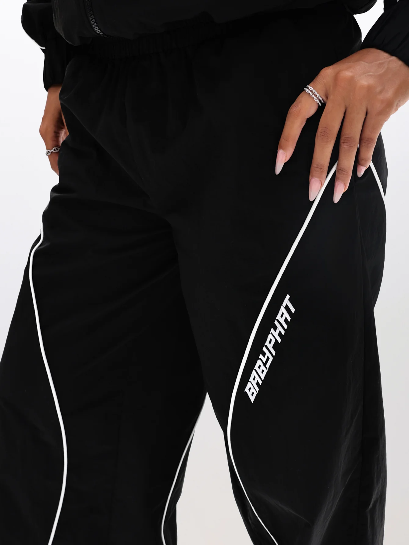Wide Leg Nylon Trackpants - Image 2