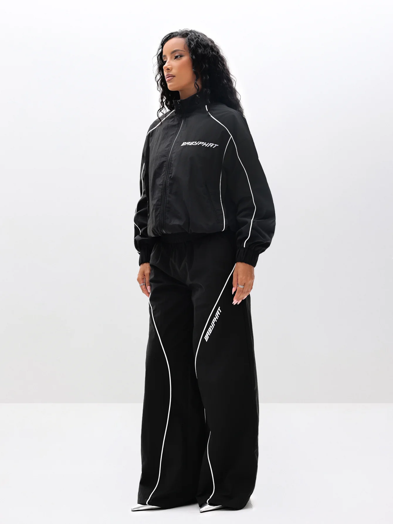Wide Leg Nylon Trackpants - Image 3
