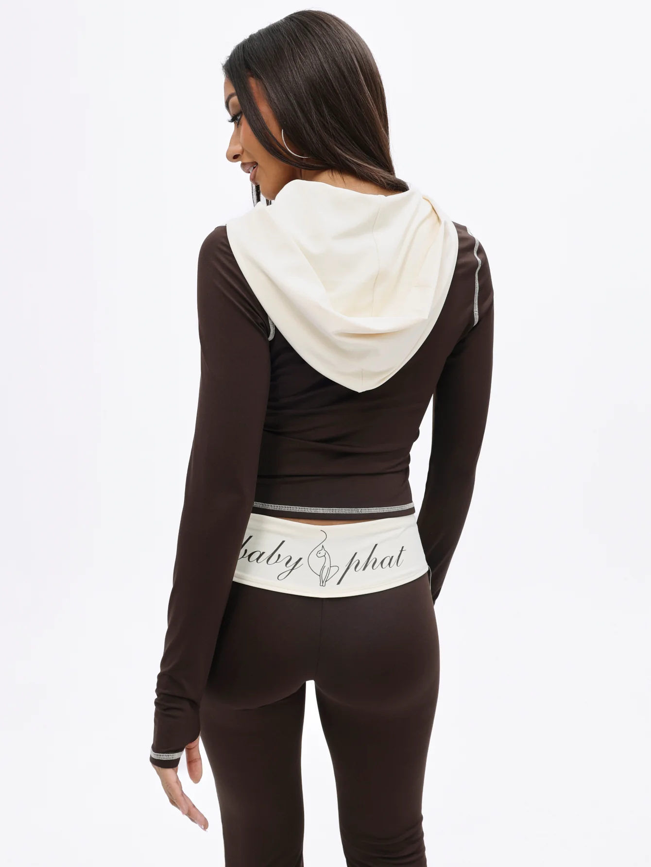 Zip Up Hooded Top With Contrast Stitching - Image 2