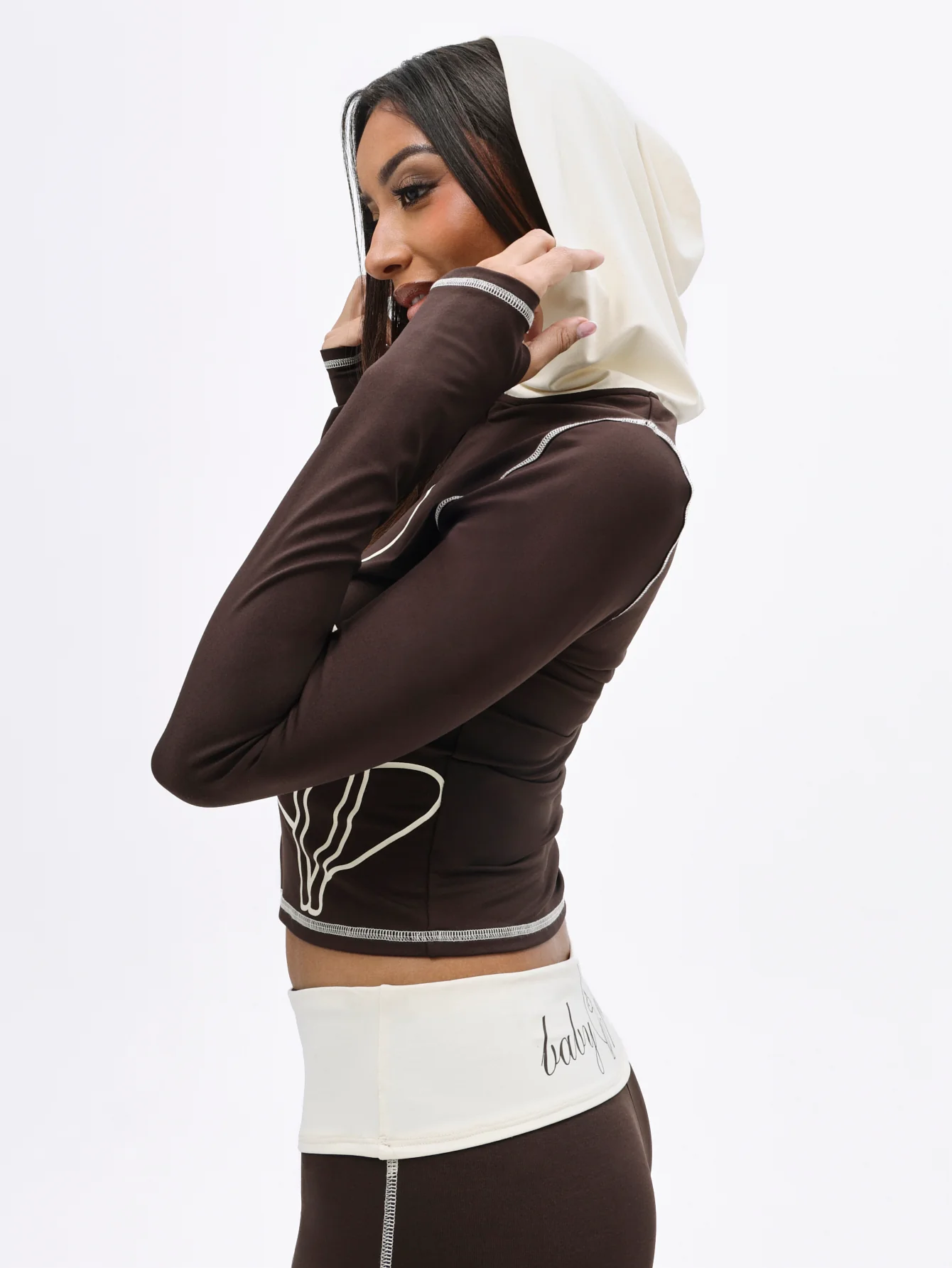 Zip Up Hooded Top With Contrast Stitching - Image 5