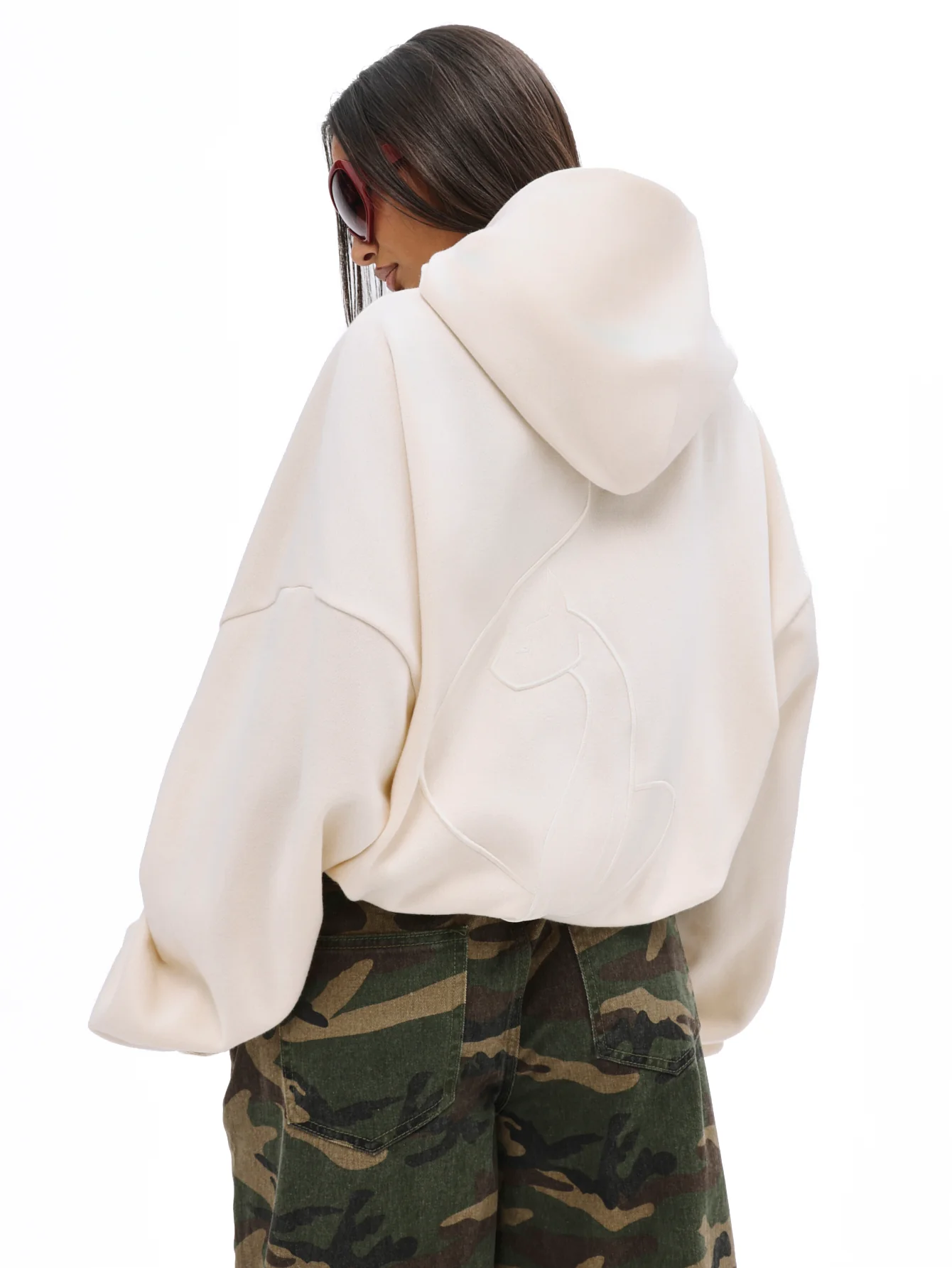 Zip Up Sweatshirt with Gothic Appliqué - Image 2