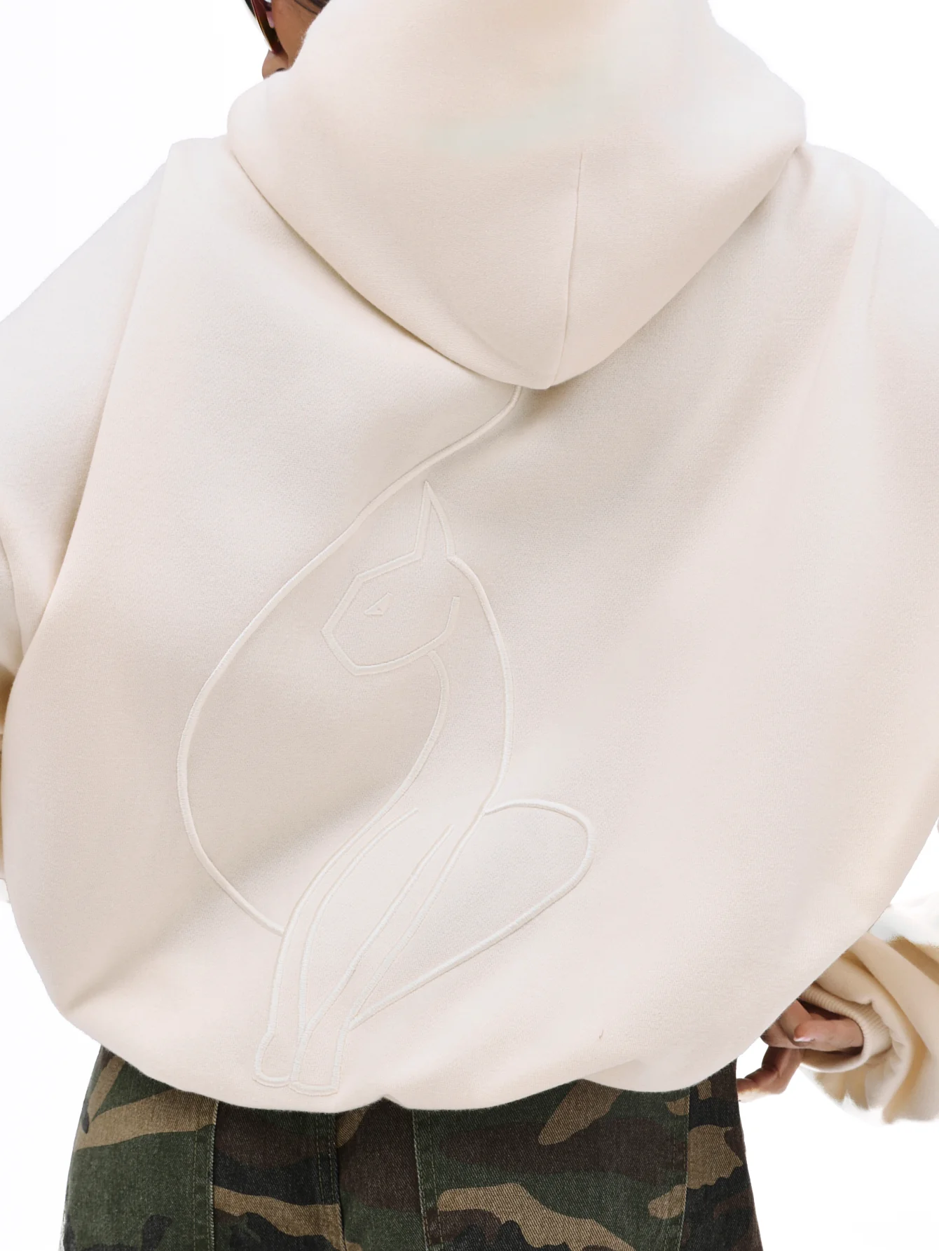 Zip Up Sweatshirt with Gothic Appliqué - Image 6